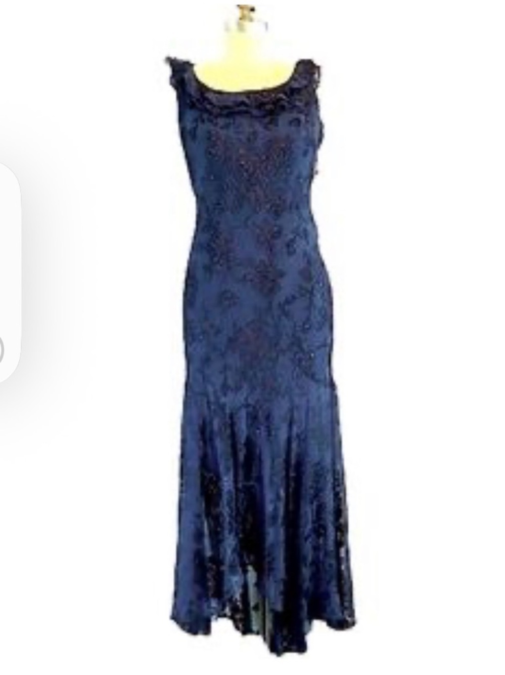 Women’s EUC VINTAGE PROM 90’s, 00, Y2K Bias Cut Silk Maxi Beaded Dress Sz 14